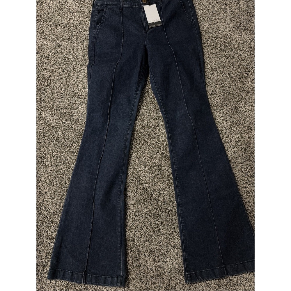 0116 Sofia Vergara Carmen Pintuck Trousers Jeans Womens Size 8 Dark Wash NWT